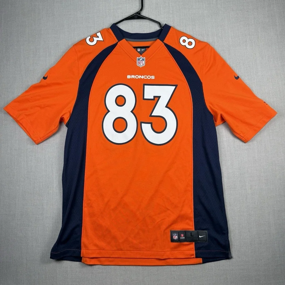 Nike Denver Broncos Jersey Men's Size Large #83 Wes Welker NFL Football Orange